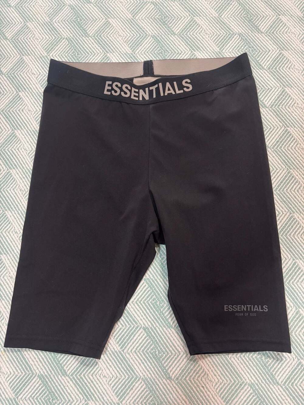 Essentials Fear of God Logo Waistband Biker Shorts Black Size S